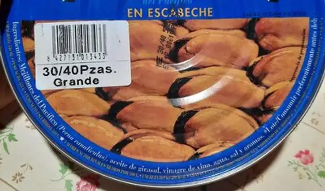 Mejillones del pacífico  en escabeche nutrition facts table
