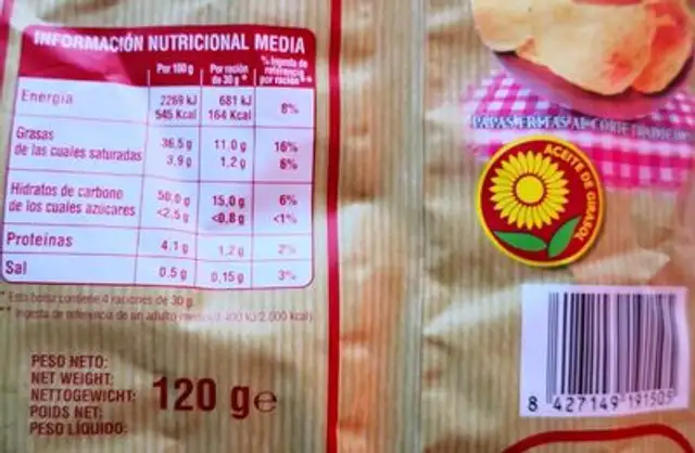 La artesana. nutrition facts table