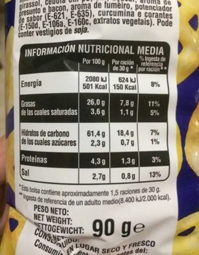 Combi Trix nutrition facts table