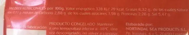 Salsa fondo paella congelada nutrition facts table