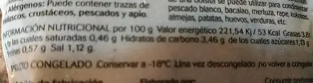 Salsa Verde nutrition facts table