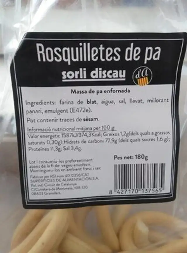 Rosquilles de pa Sorli discau