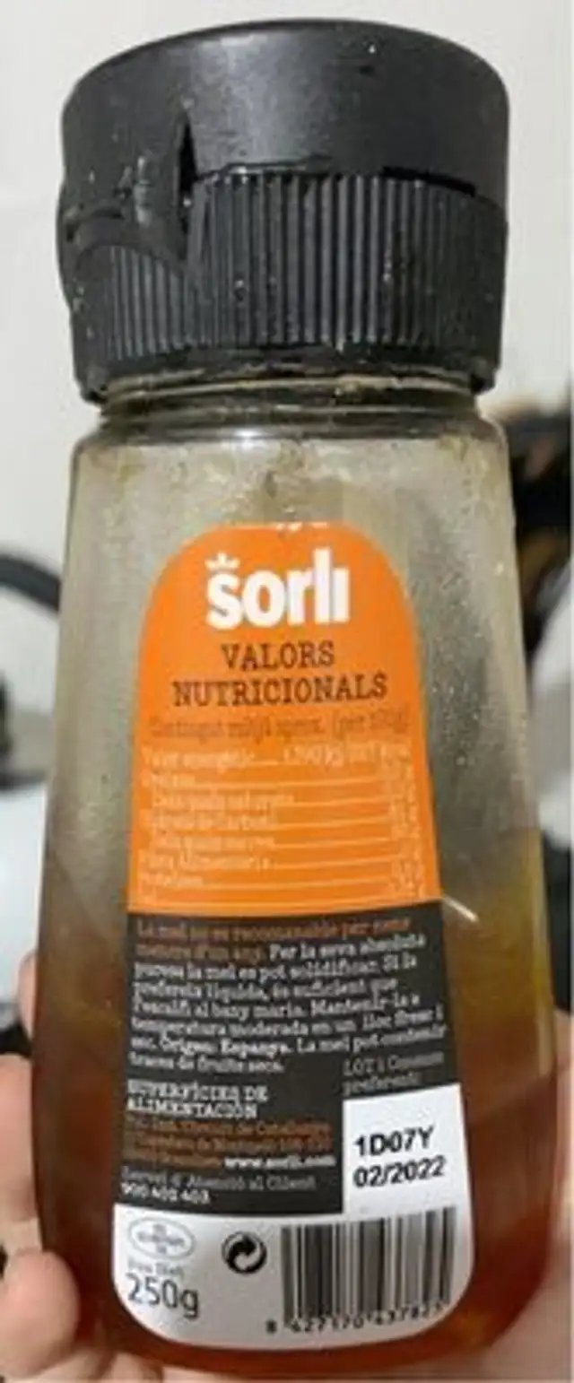 Miel Sorli nutrition facts table