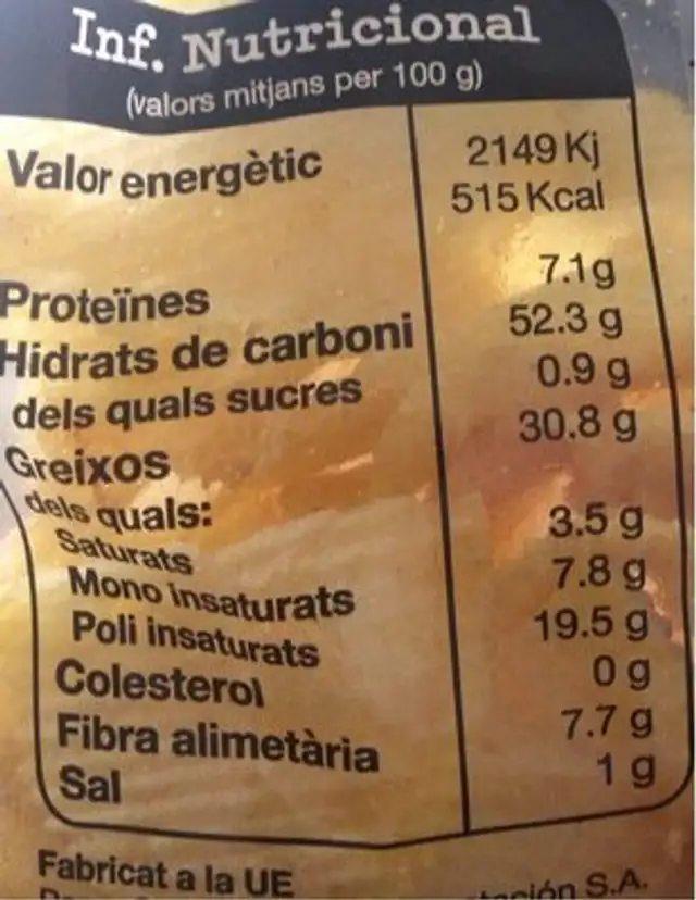 Patates ondulades sorli nutrition facts table