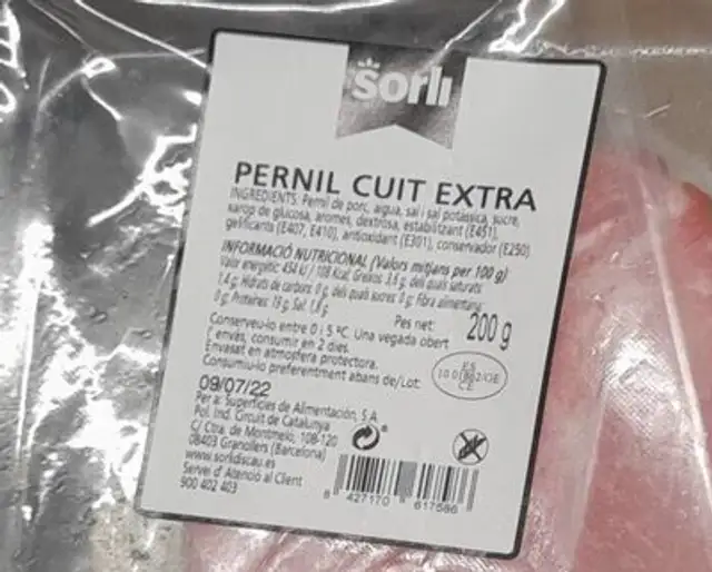 Pernil cuit extre nutrition facts table