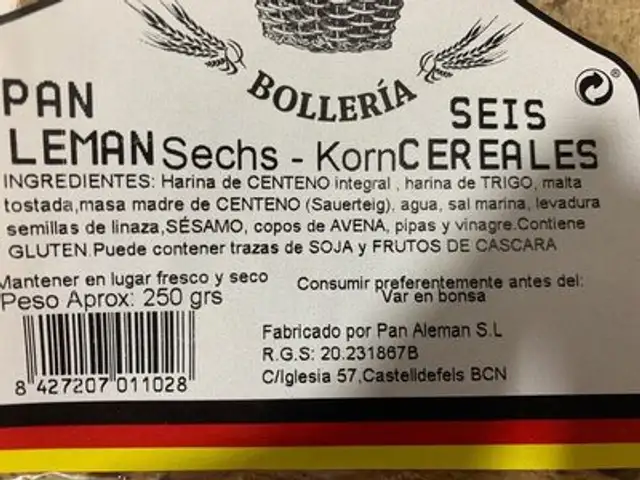 Seis cereales sechs saat ingredients label