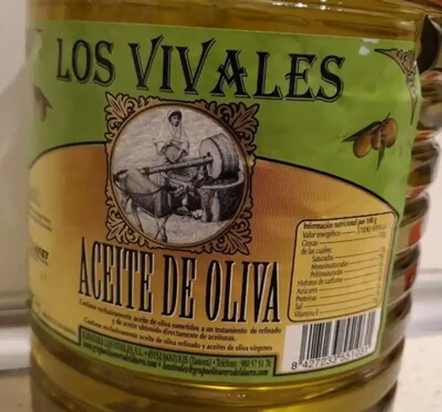 Aceite de oliva nutrition facts table