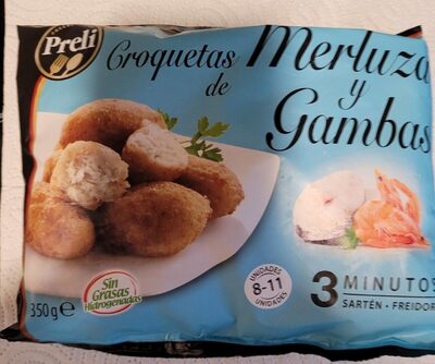 Croquetas de Merluza y Gambas front packaging