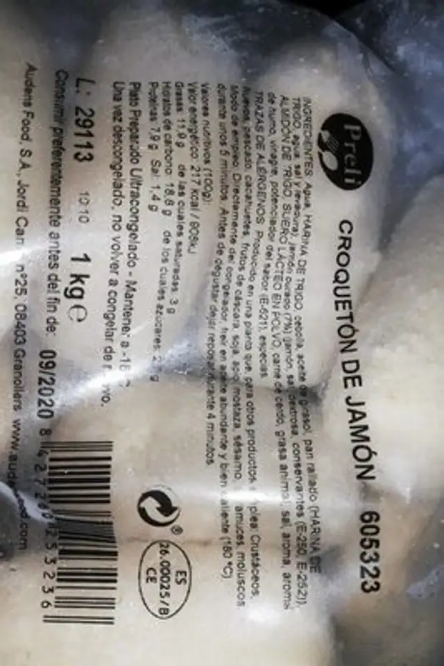 Croqueton de jamon nutrition facts table