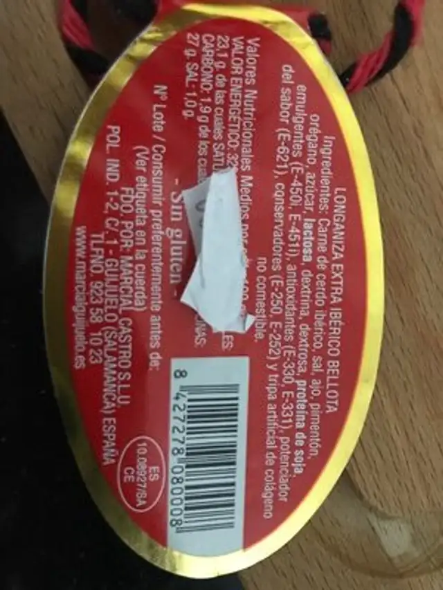 Unknown ingredients label