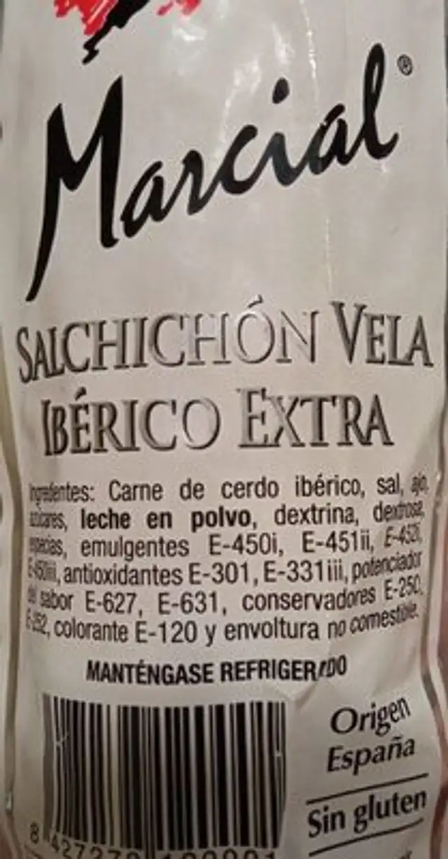 Salchichón Vela Ibérico Extra nutrition facts table