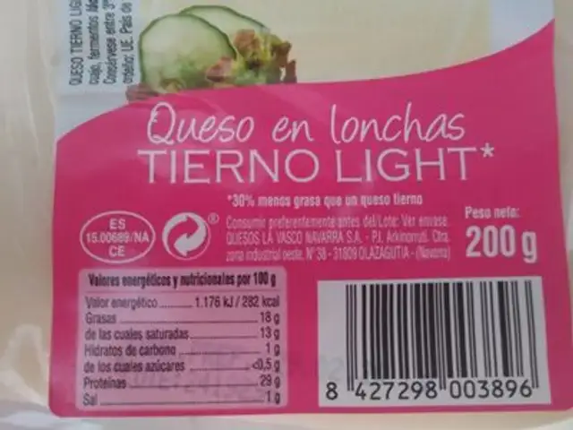 Queso light nutrition facts table