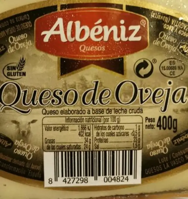 Queso de oveja nutrition facts table