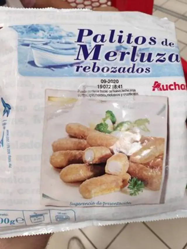 Palitos de merluza ingredients label