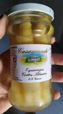Esparragos cortos blancos front packaging