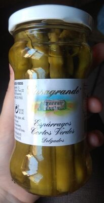 Espárragos cortos verdes front packaging