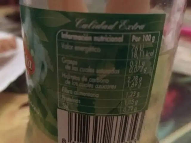 Esparragos cortos blancos nutrition facts table