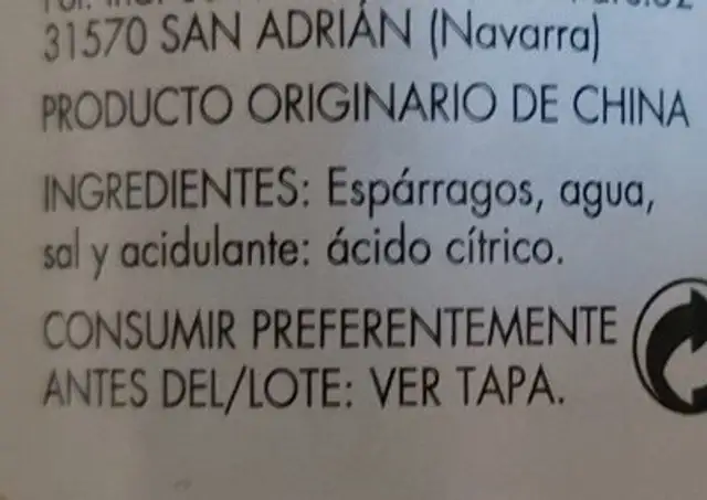 Unknown ingredients label