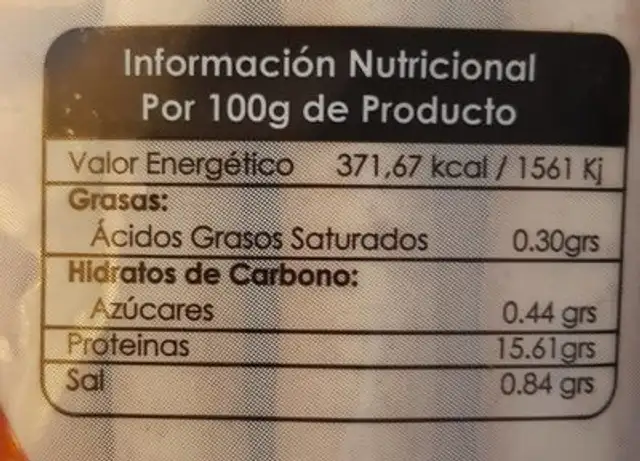 Pannet largos integral nutrition facts table