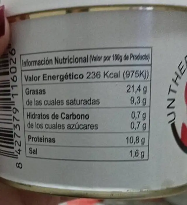 Diablitos nutrition facts table