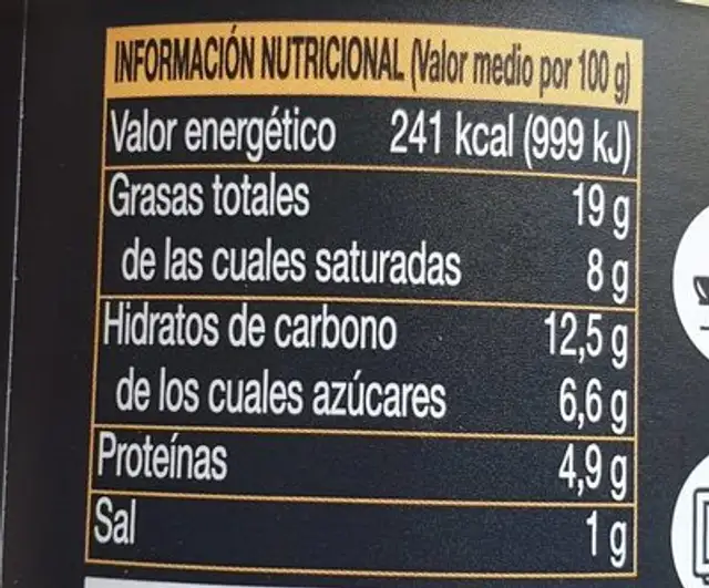 Morcilla con arroz nutrition facts table