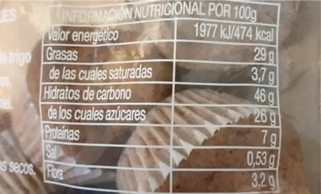 Magdalena integral nutrition facts table