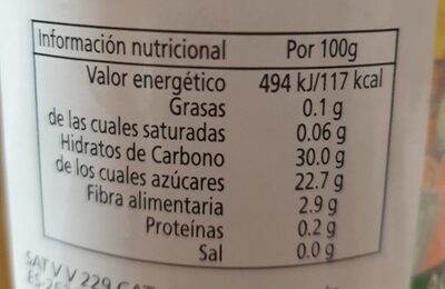 Poma Manzana nutrition facts table