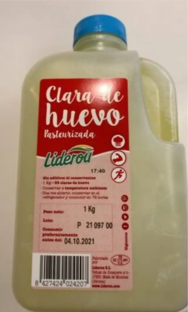 Clras de huevo pasteurizadas