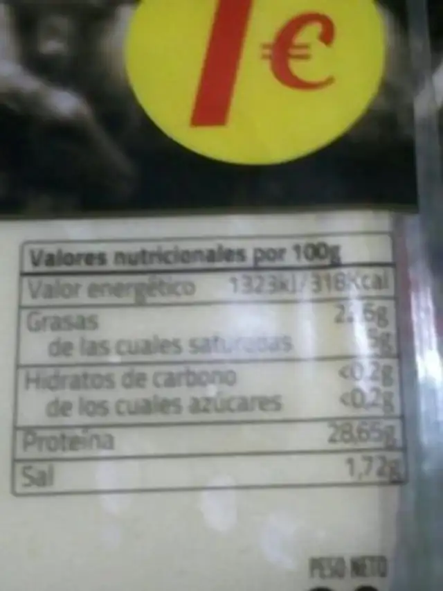 Queso de vaca y oveja nutrition facts table