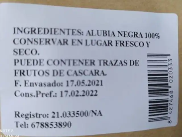 Alubia negra Euskal Herria nutrition facts table