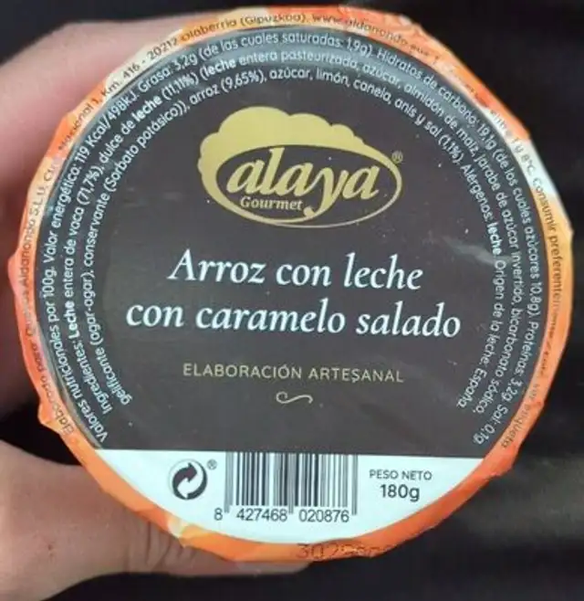 Arroz con leche con caramelo salado