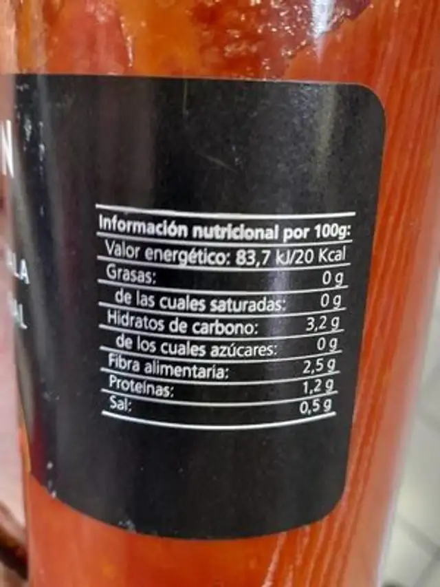 Tomate natural nutrition facts table