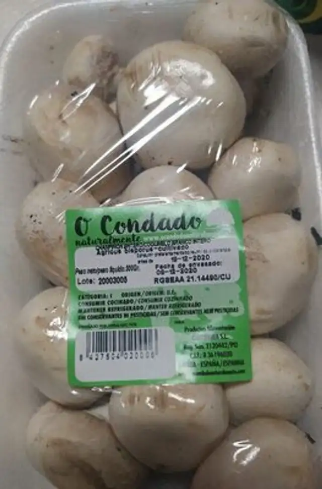 Chapiñon bandeja 300gr ingredients label