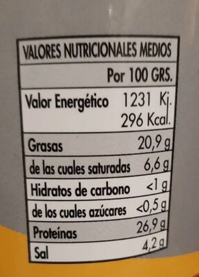 Paleta curada campodulce nutrition facts table