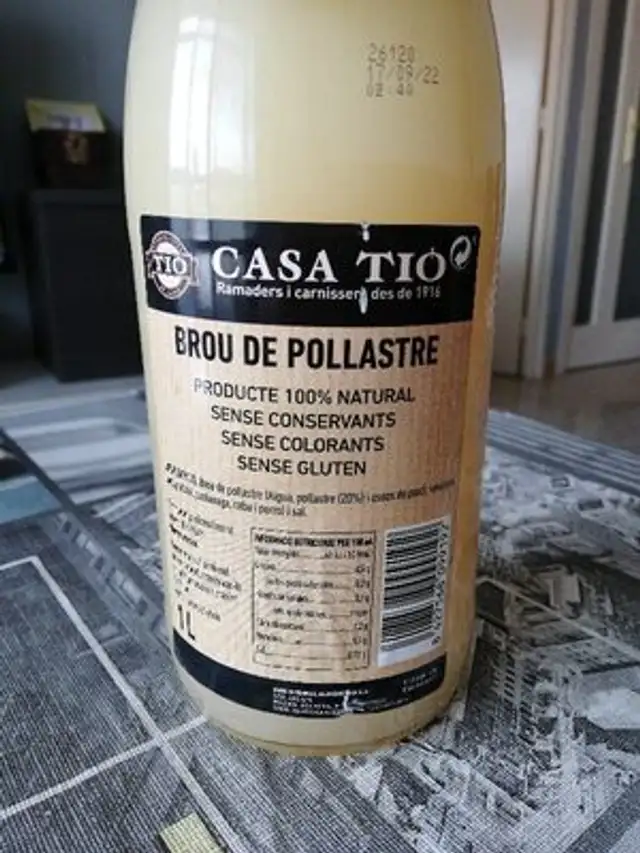 Brou de Pollastre ingredients label
