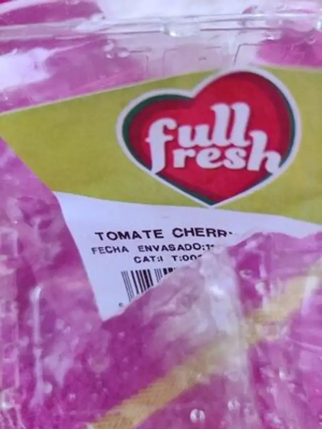 Tomate cherry tarrina ingredients label