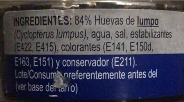 Huevas de lumpo nutrition facts table