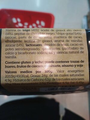 Unknown nutrition facts table