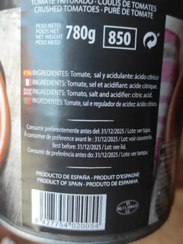 Unknown ingredients label