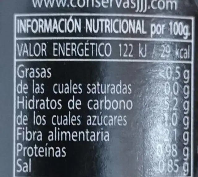Brotes de ajo verdes nutrition facts table