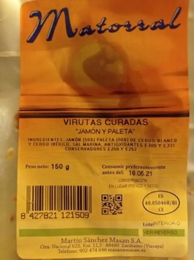 Virutas curadas front packaging