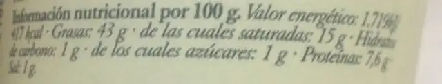 Foie gras natural de pato nutrition facts table