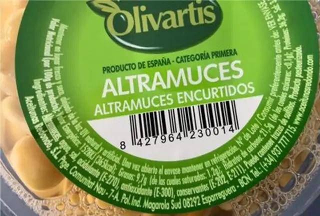 Altramuces nutrition facts table