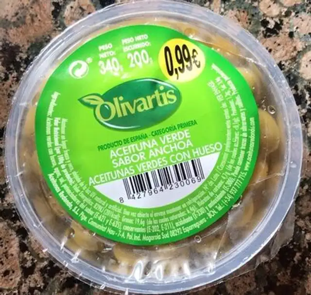Aceituna verde sabor anchoa