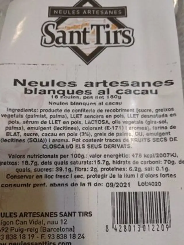 Unknown ingredients label