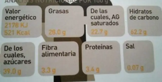 Barquillos al cacao són gluten nutrition facts table
