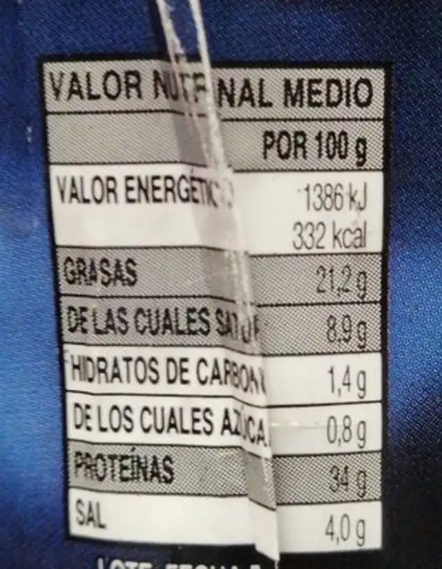 Lomo de cebo ibérico raza ibérica peso aproximado nutrition facts table