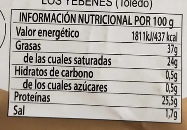 flor de brezo nutrition facts table