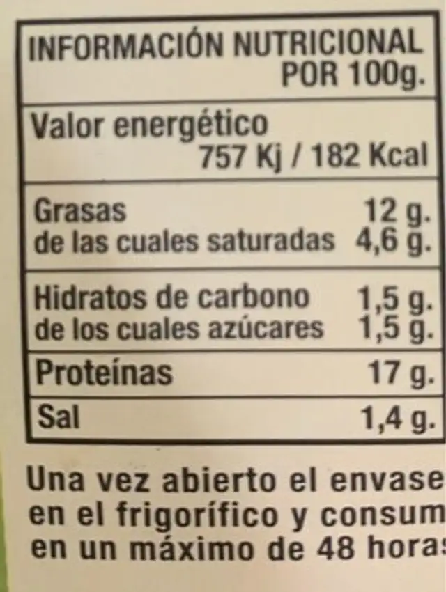 Burifarra el tastet del bergueda nutrition facts table