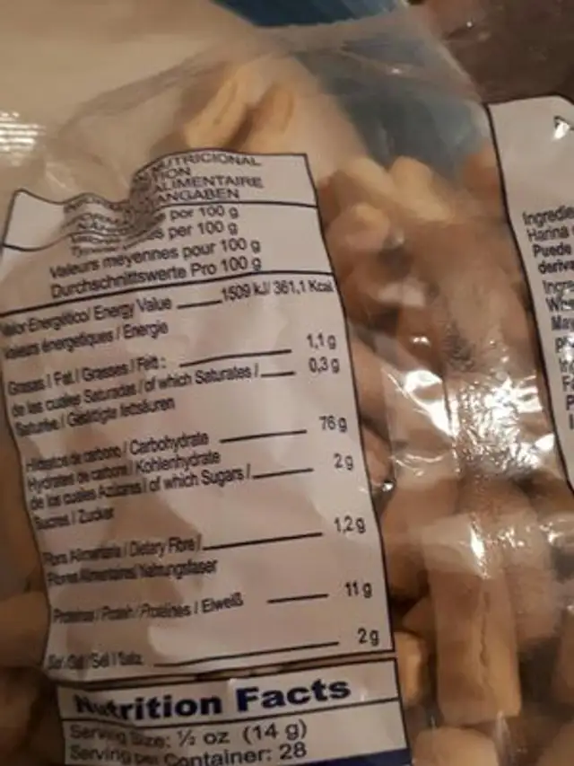 Picos de pan artesanos de jerez nutrition facts table